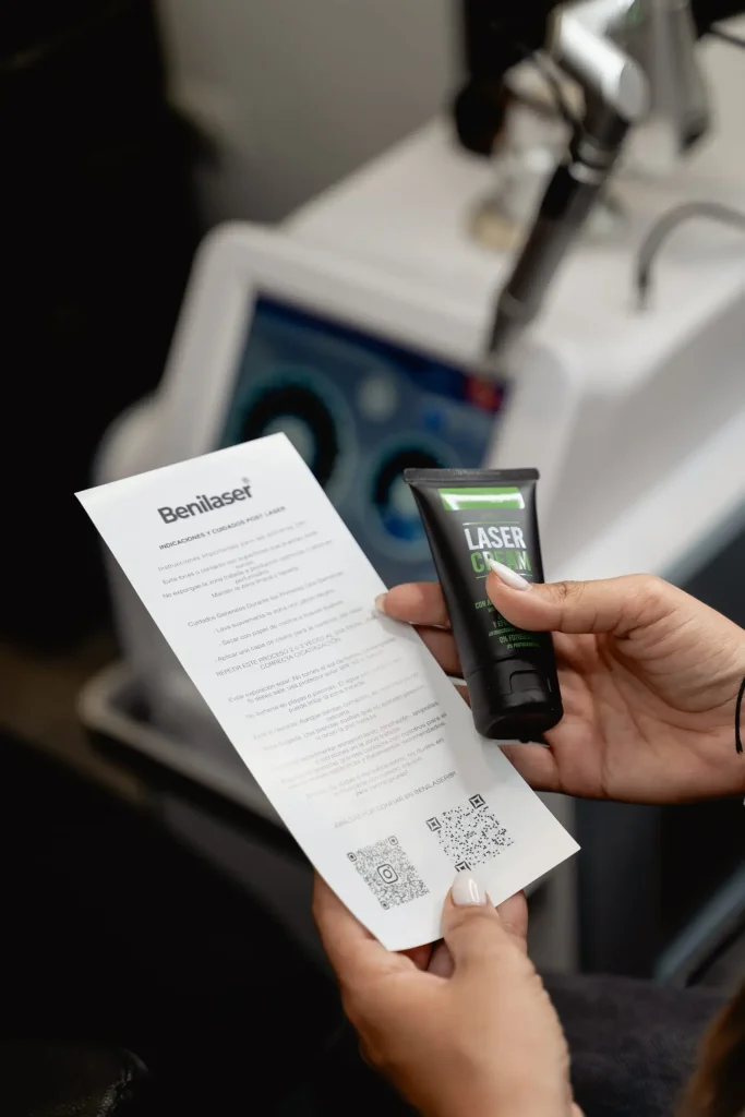 Imagen del kit de cuidados tras tratamiento láser